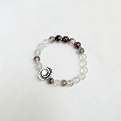 Wooden Clear Stretch Beaded Ring