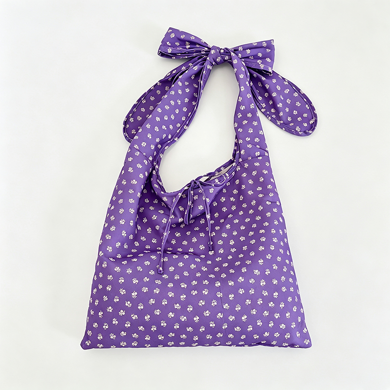 Bow Handle Floral Print Shoulder Bag