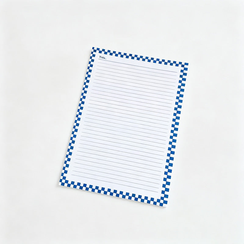 Checkerboard Border Non‑Sticky B5 Notepad