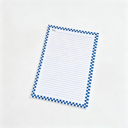 Checkerboard Border Non‑Sticky B5 Notepad