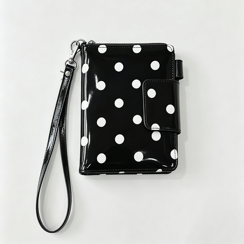 Polka‑Dot PU Passport Holder