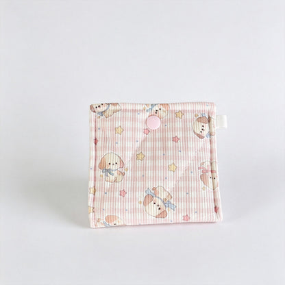 Corduroy Printed Square Storage Pouch