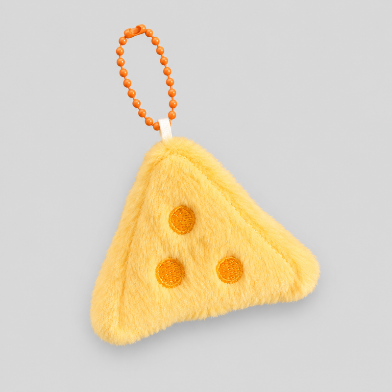Food Cheese Bread Plush Keychain
