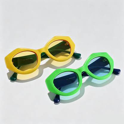 Irregular Polygon Tortoiseshell Frame Trendy Cat Eye Sunglasses