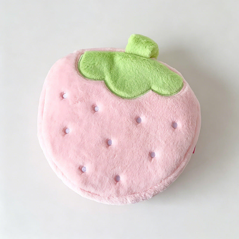Strawberry Plush Round Pouch