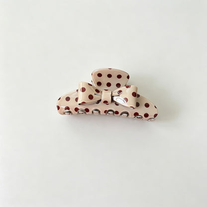 Polka Dot Bow Decor Hair Claw Clip
