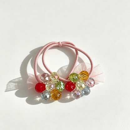 Flower Shape Bead Hair Tie