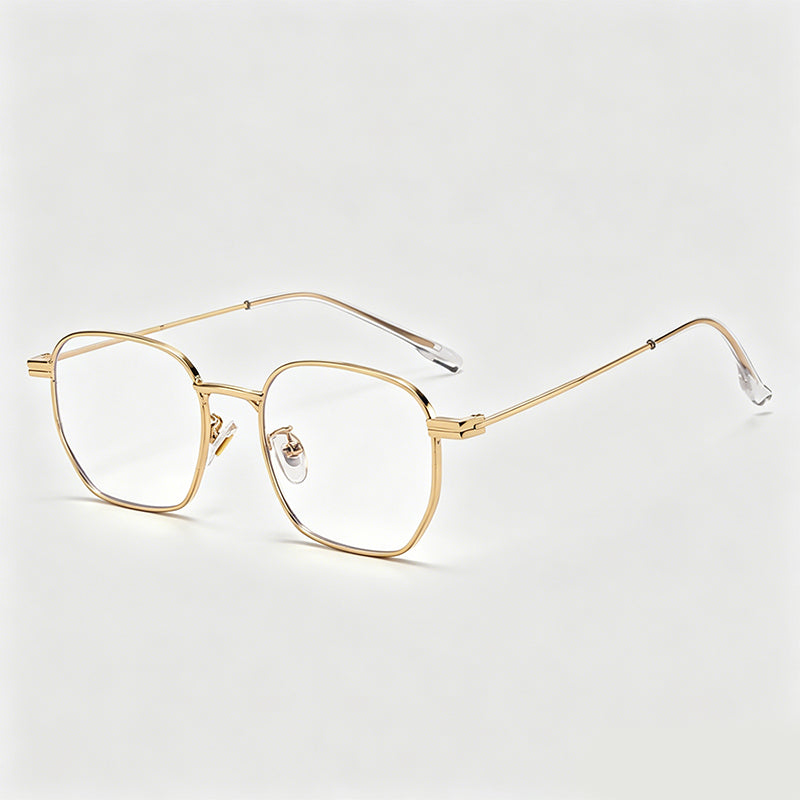 Slim Metal Irregular Rectangle Retro Sunglasses