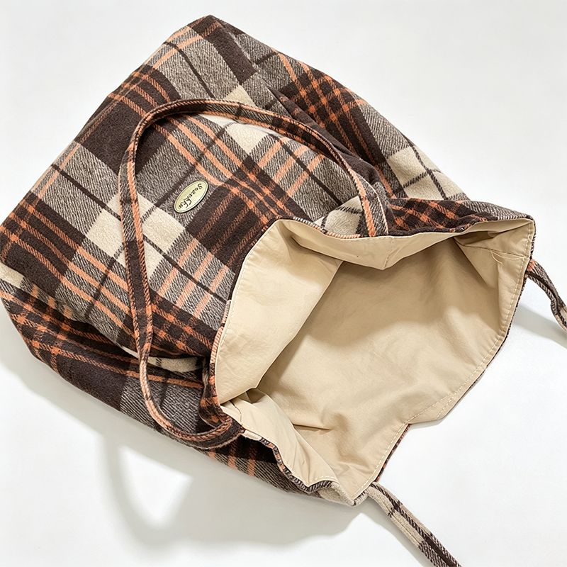 Cozy Plaid Tote Bag