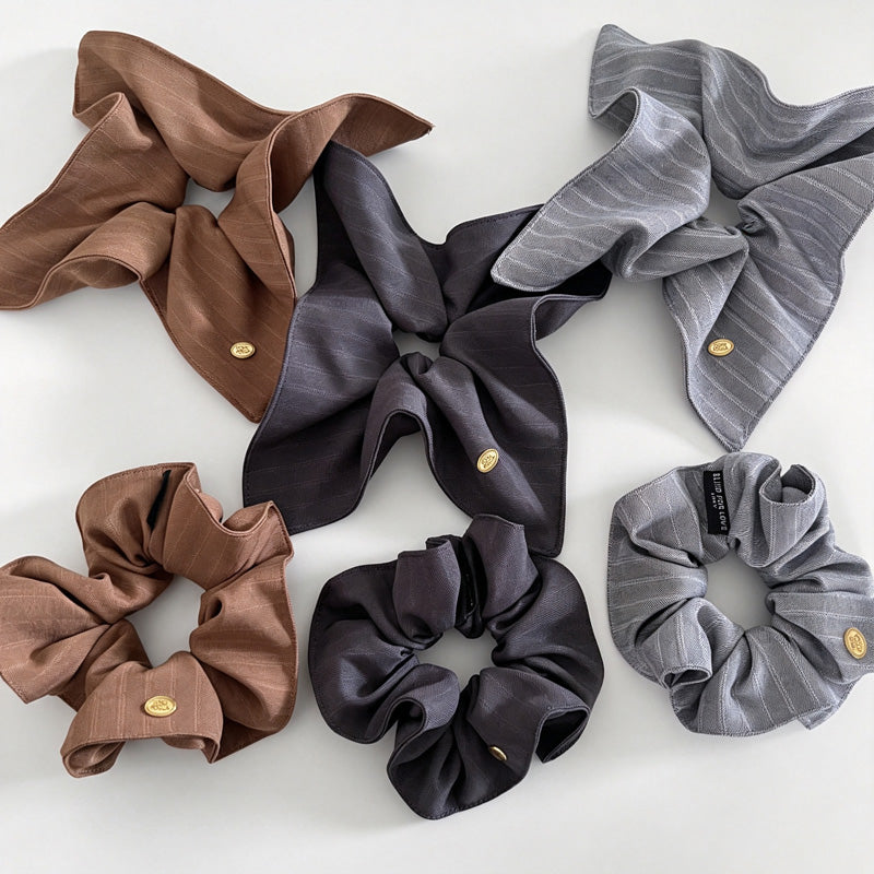 Stripe Square Scarf Scrunchie