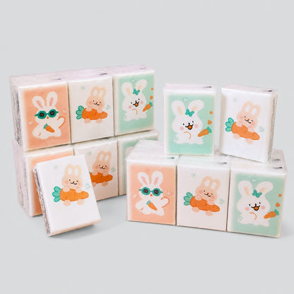 Colorful Rabbit Pocket Tissues Set