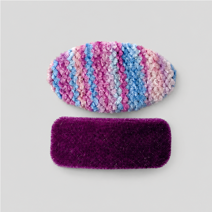 Purple Patchwork Hair Clip Set