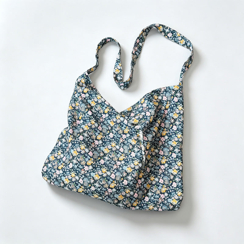 Floral Open‑Top Shoulder Tote Bag