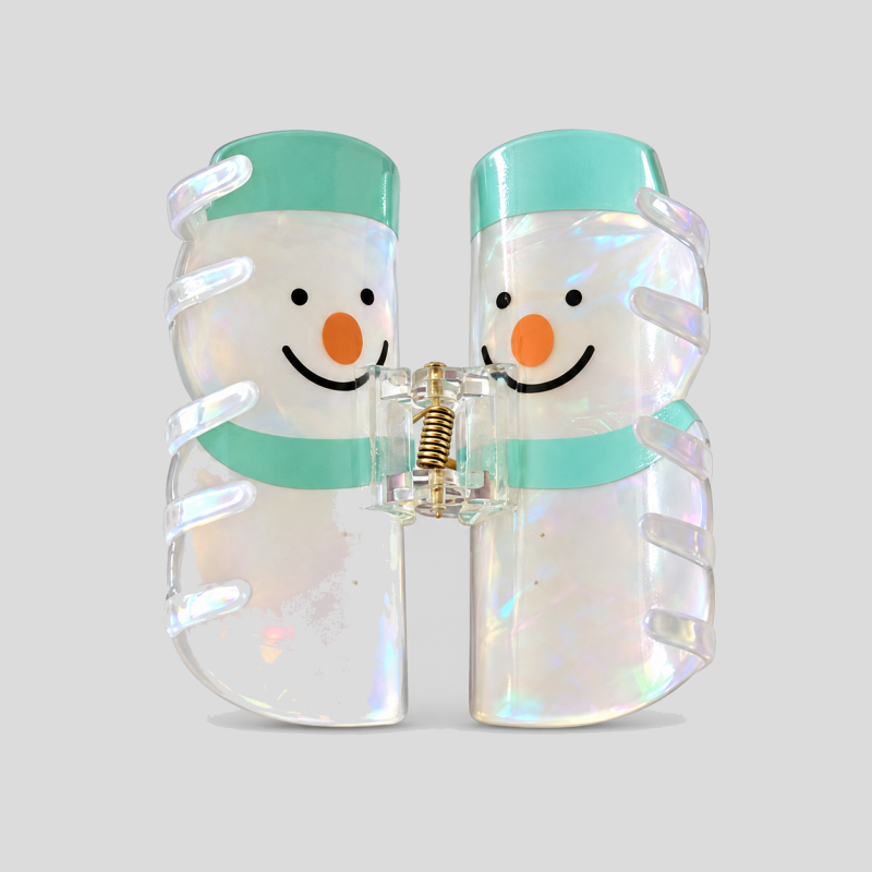 Snowman Acetate Winter Hair Claw