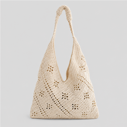 Mesh Crochet Shoulder Tote Bag