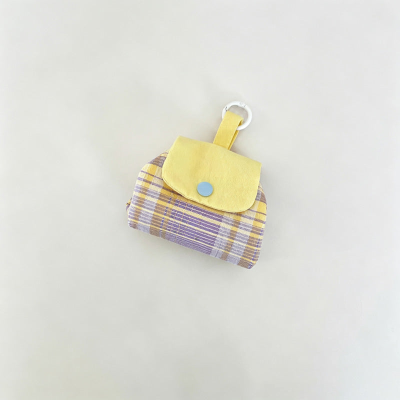 Plaid Coin Purse with Flap