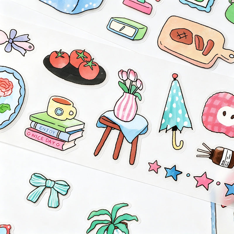 Hand Drawn Print Doodle Die‑Cut Tape