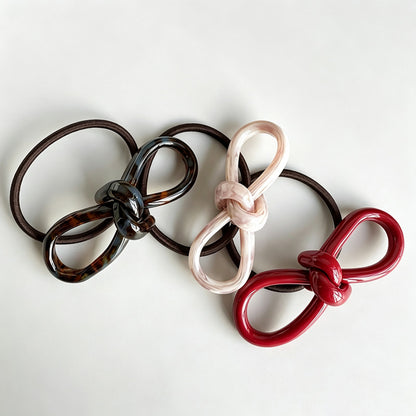 Thick Acetate Bow Hair Elastic Tie