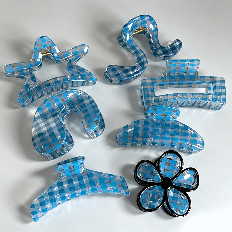 Refined Transparent Blue Plaid - Shopdayla Wholesale - #9794