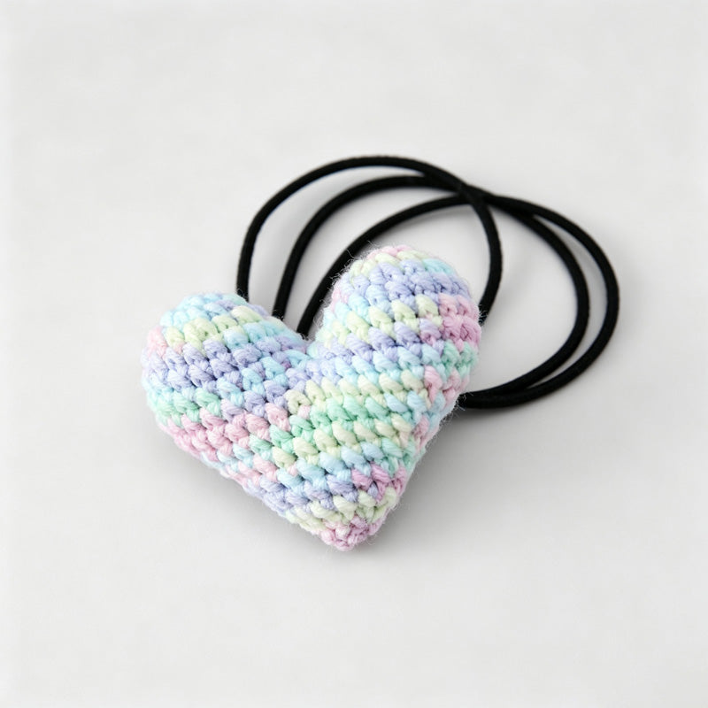 Crochet Heart Hair Ties