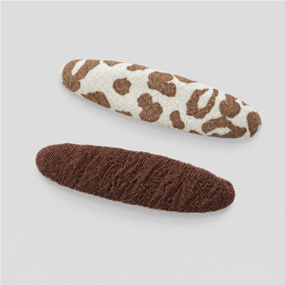 Leopard Fabric Snap Hair Clip Set