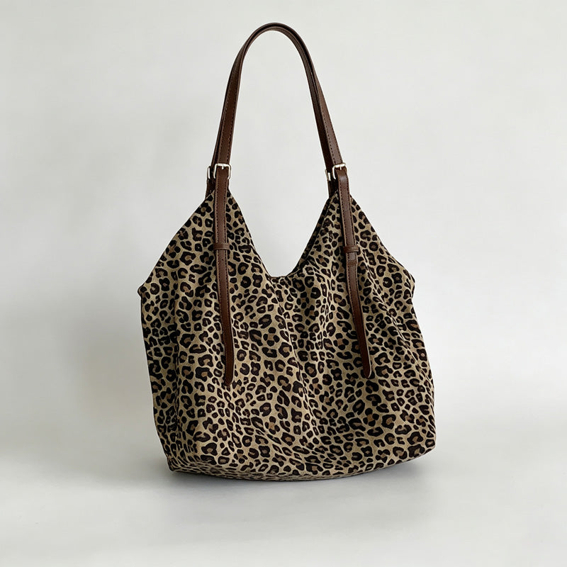 Leopard Print Large Shoulder Tote