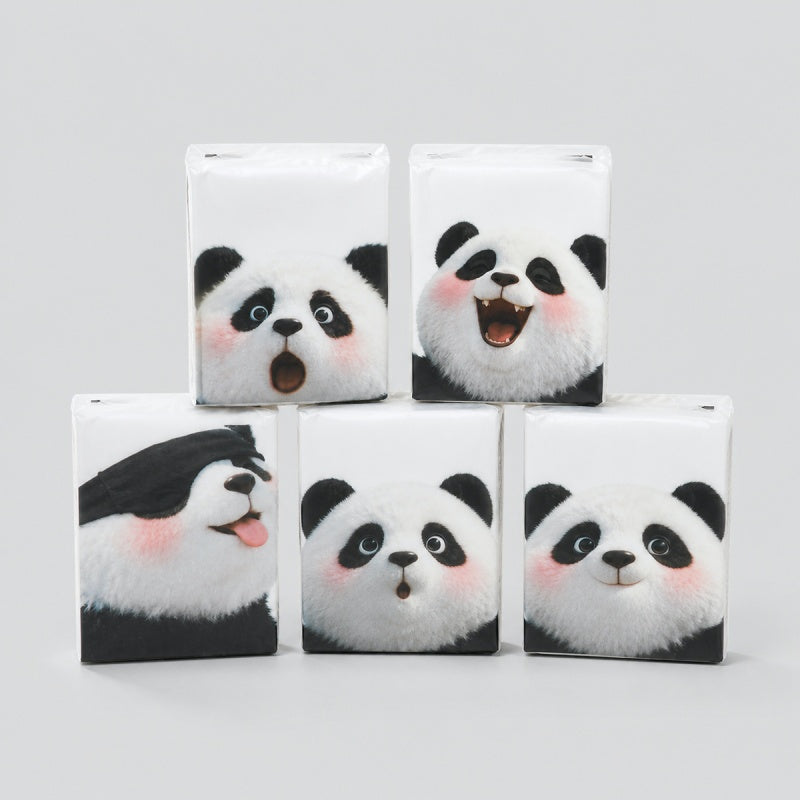 Panda Printed Pocket Tissues Set