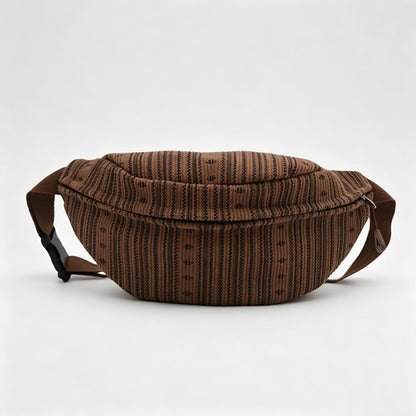Striped Woven Waist Crossbody Bag