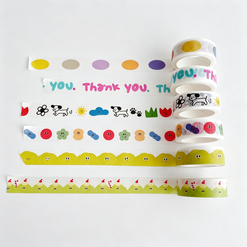 Mixed‑Pattern Print Washi Tape