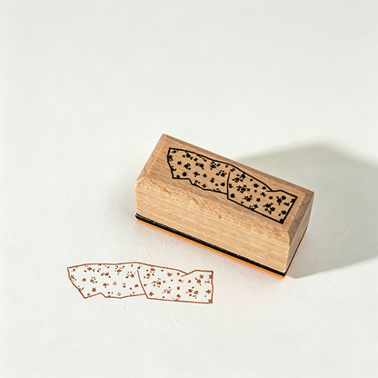 Wooden Rubber Tape‑Pattern Stamp