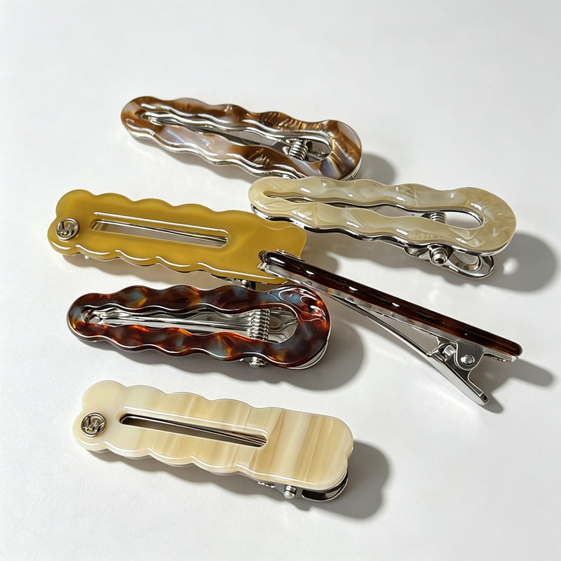 Wavy Edge Alligator Hair Clip 2‑Piece Set