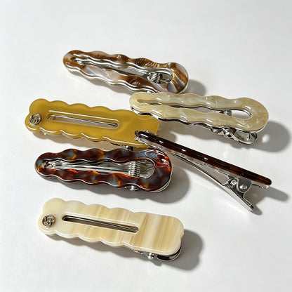 Wavy Edge Alligator Hair Clip 2‑Piece Set