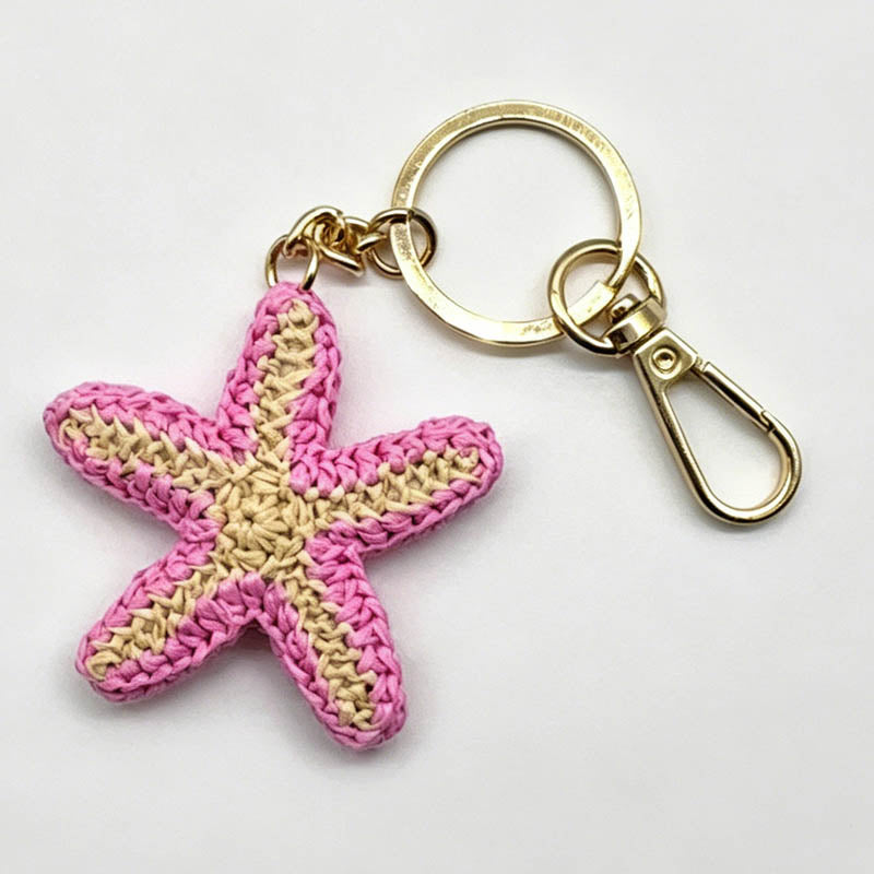 Refined Summer Starfish Woven Daily Fashion Accessory Keychain