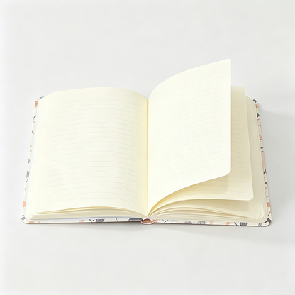 Cat Print Hardcover Lined Notebook
