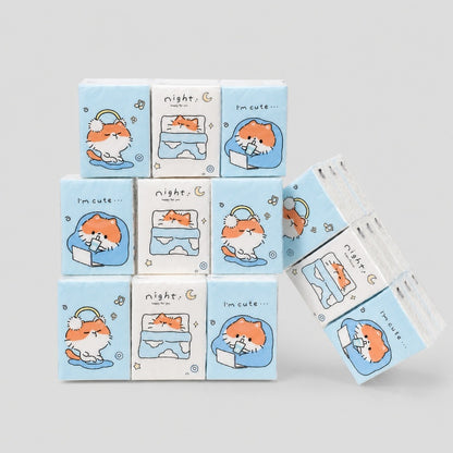 Blue Fox Print Pocket Tissues Set