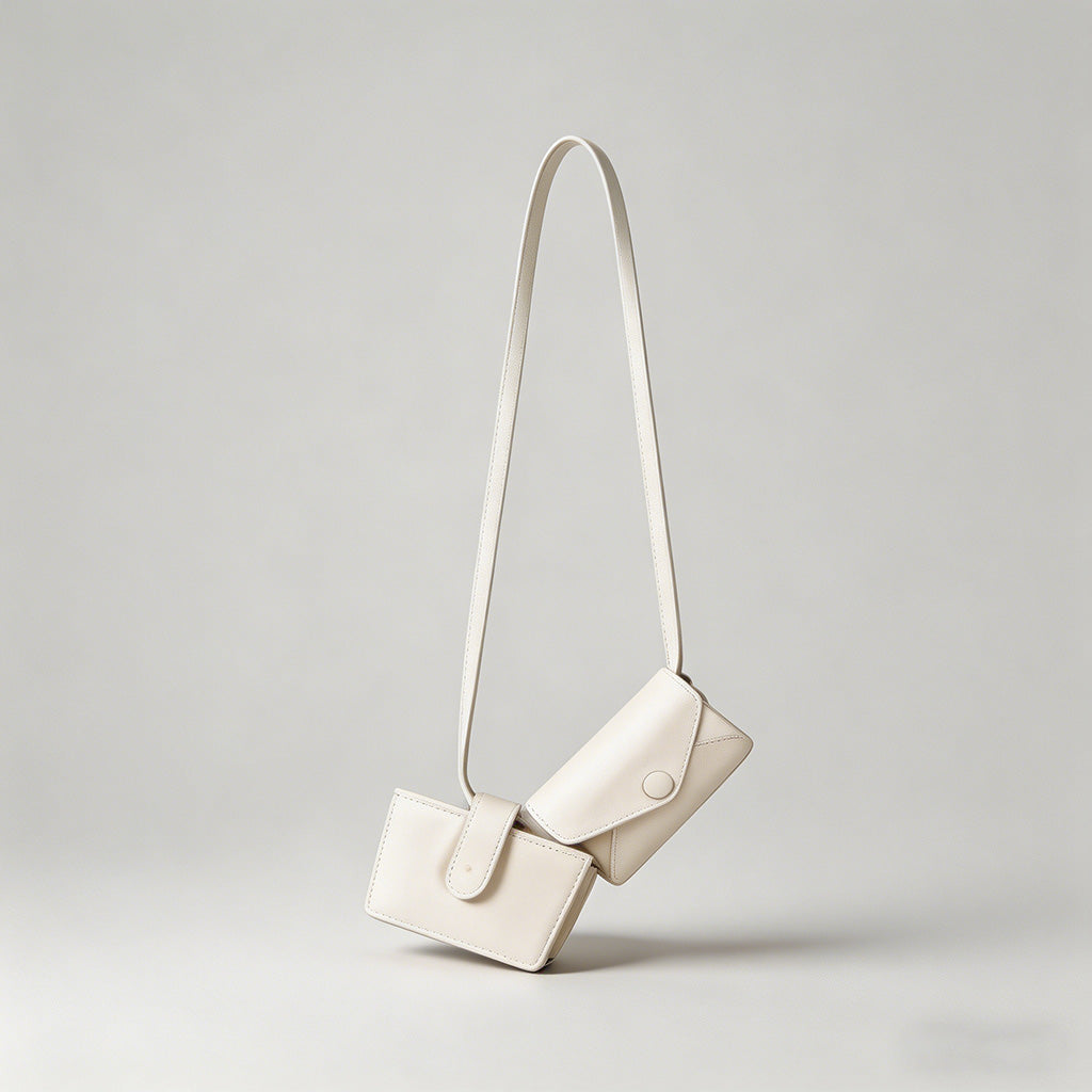 Minimalist Dual-Pouch Genuine - Shopdayla Wholesale - #3762