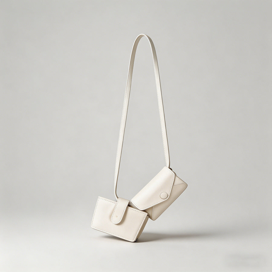 Minimalist Dual-Pouch Genuine - Shopdayla Wholesale - #3762