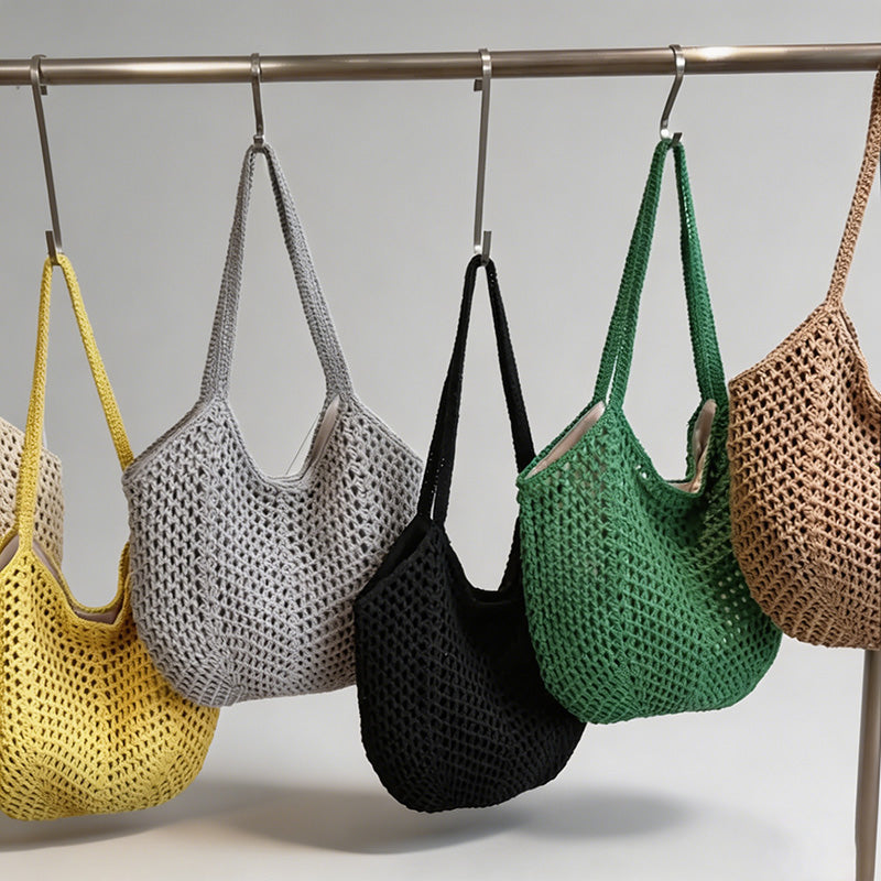 Open-Knit Straw Tote Bag - Shopdayla Wholesale - #8482
