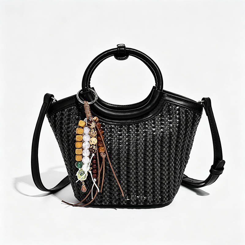 Vintage Woven Bucket Basket Ba - Shopdayla Wholesale - #0978