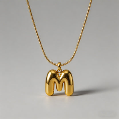 3D Bubble Letter Initial Neckl - Shopdayla Wholesale - #5458