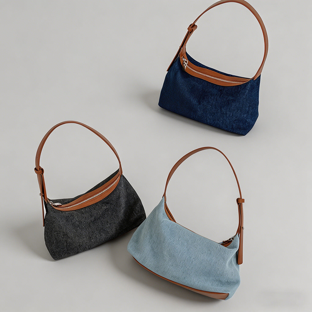 Denim Hobo Shoulder Bag - Shopdayla Wholesale - #3794