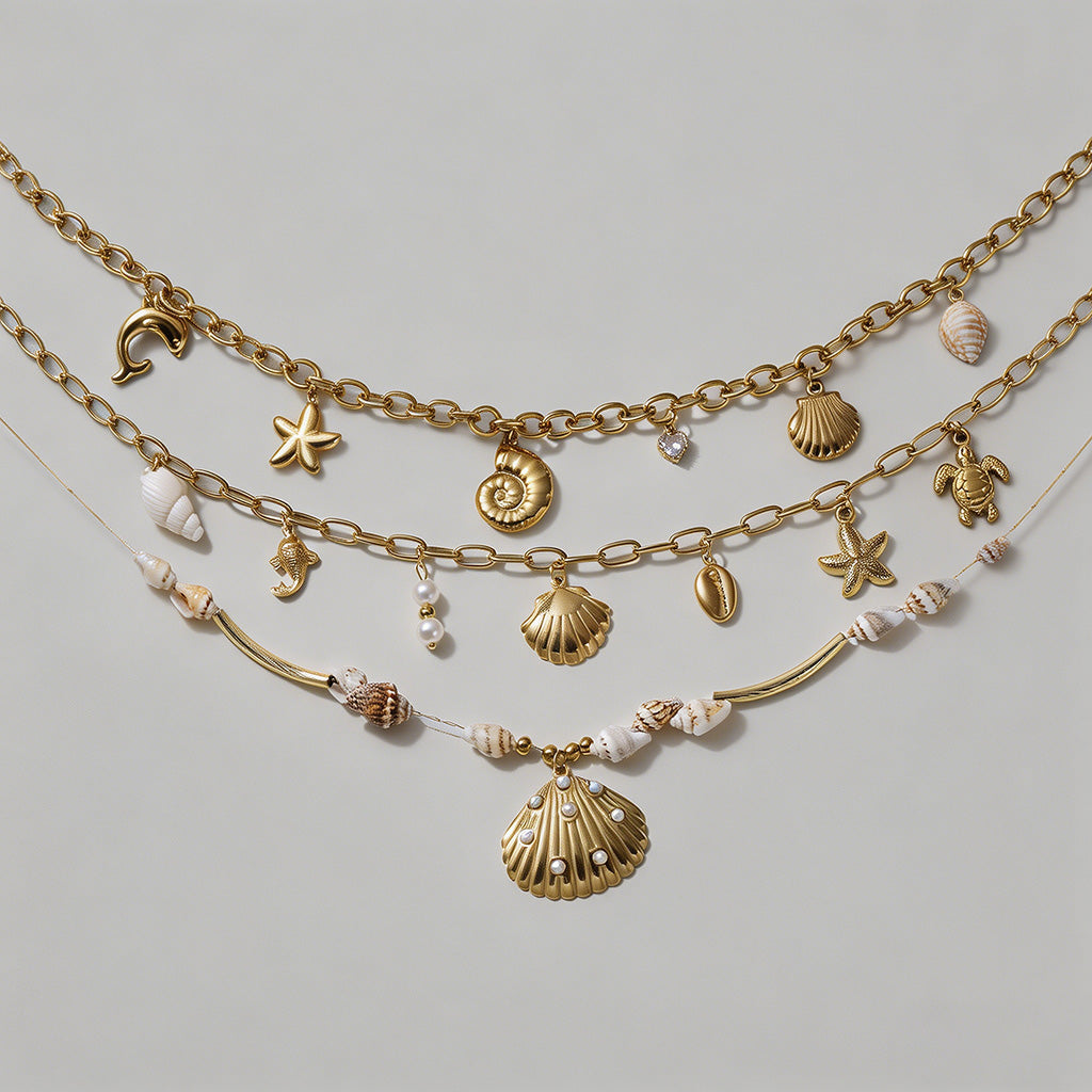 Natural Shell Scallop Pendant - Shopdayla Wholesale - #3234