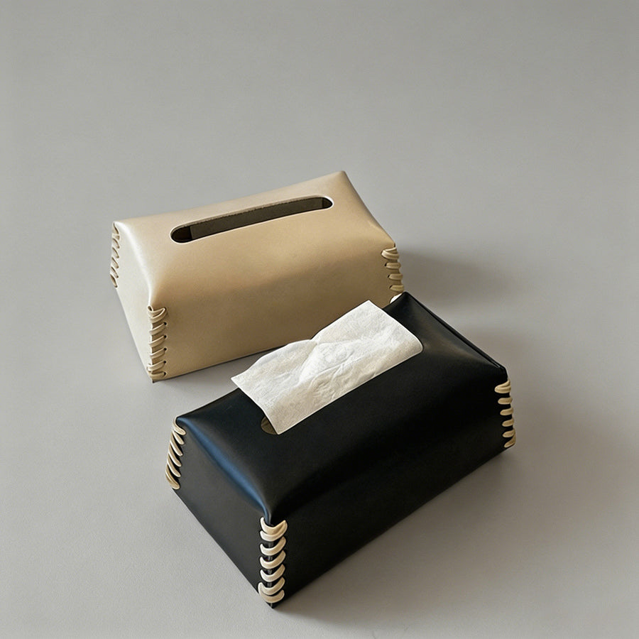 Leather Stitch Tissue Box Cove - Shopdayla Wholesale - #9362
