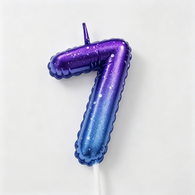 0-9 Gradient Balloon Style Number Birthday Candles