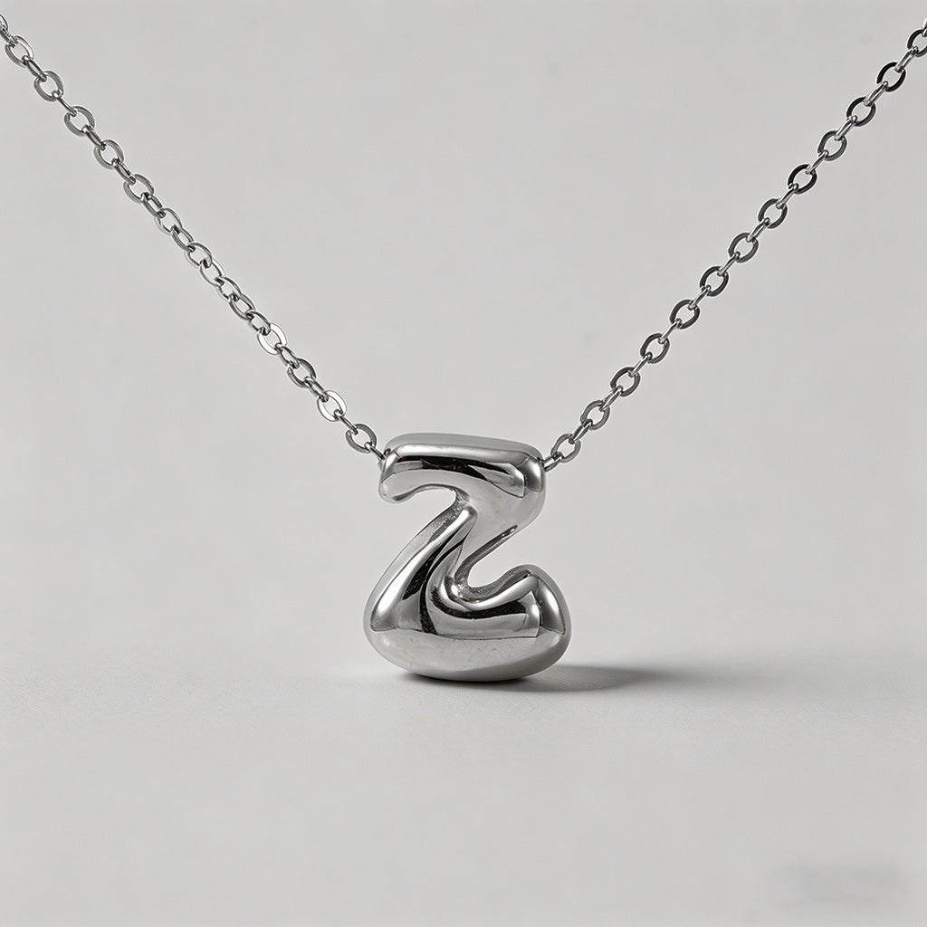 3D Bubble Letter Initial Neckl - Shopdayla Wholesale - #9874