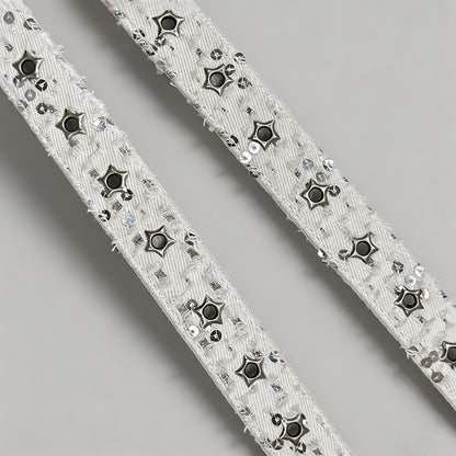 Denim Sequin Star Eyelets Belt - Shopdayla Wholesale - #1506