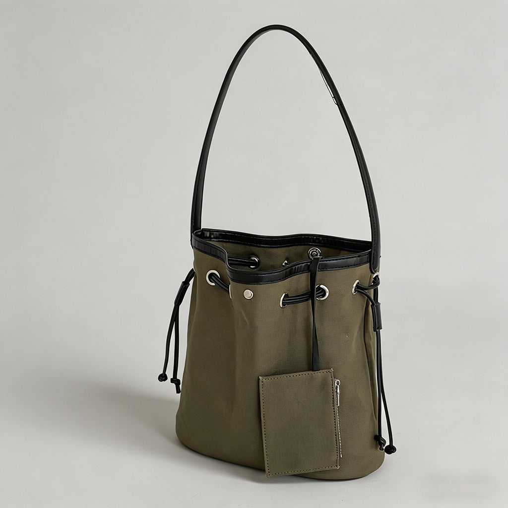 Canvas Drawstring Bucket Shoul - Shopdayla Wholesale - #1874