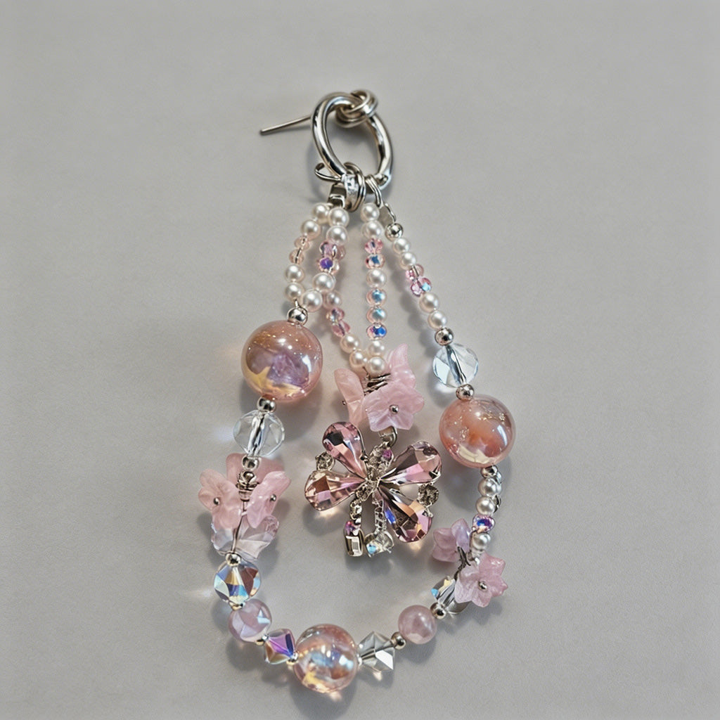 Beaded Butterfly Phone Chain