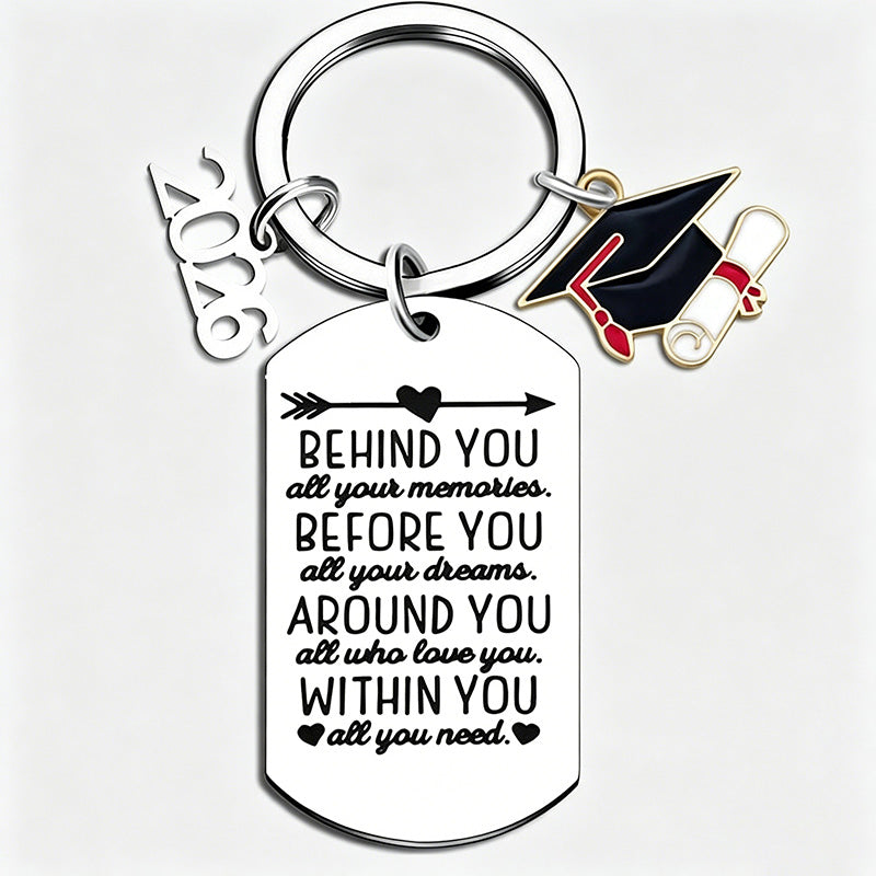 2026 Graduation Stainless Steel Laser Engraved Keychain