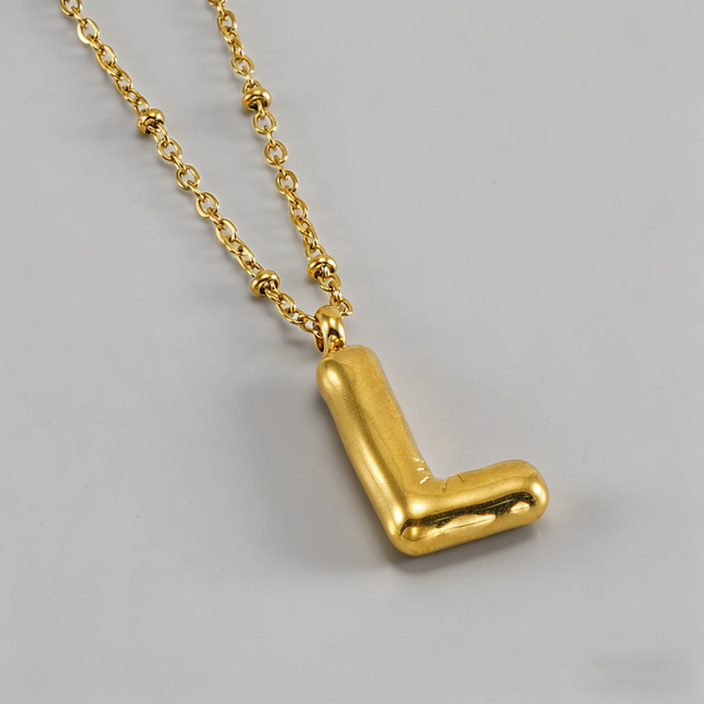 3D Bubble Letter Initial Neckl - Shopdayla Wholesale - #6802